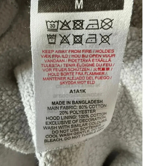 Gymshark Unisex Gray Sweatshirt Hoodie Size M - Picture 6 of 6